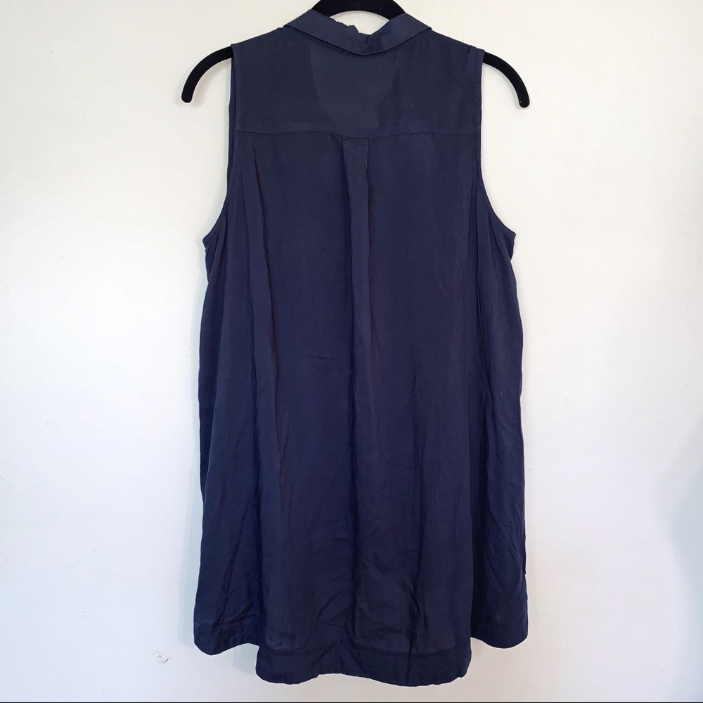 Lush | Tunic Button Down Collared Sleeveless Blue… - image 3